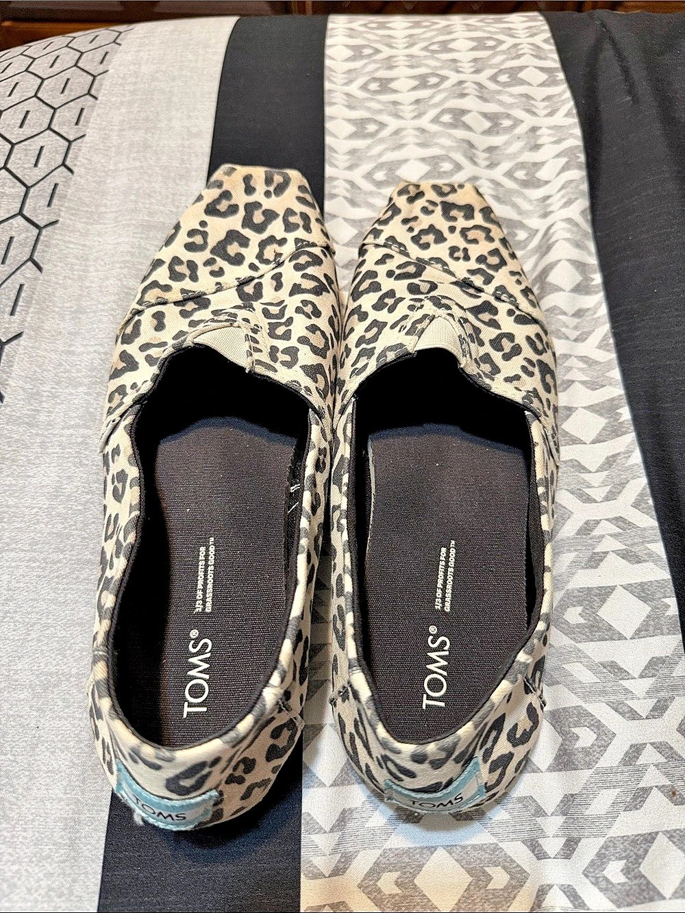 TOMS Classic Alpargata Leopard Print Flats Brown & Black US